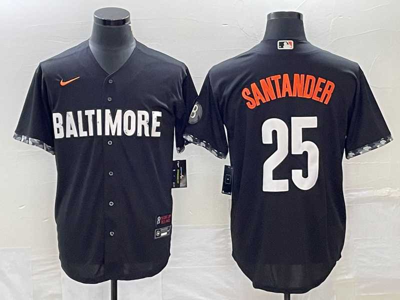 Men%27s Baltimore Orioles #25 Anthony Santander Black 2023 City Connect Cool Base Stitched Jersey